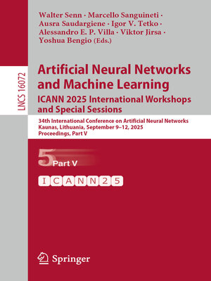 cover image of Artificial Neural Networks and Machine Learning. ICANN 2025 International Workshops and Special Sessions